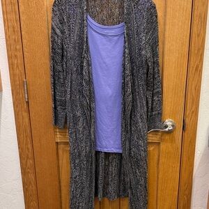 ONE WORLD Gray Cardigan Sweater